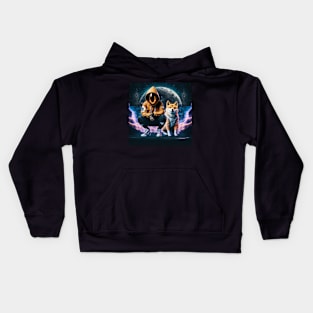 Astro Chill  "Shiba Wen Moon?" Kids Hoodie